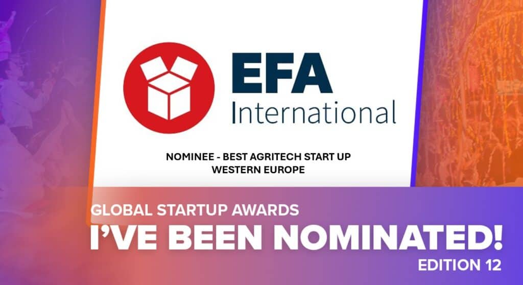 EFA International nominated for the Global Startup Awards – Western Europe Best AgriTech Startup.